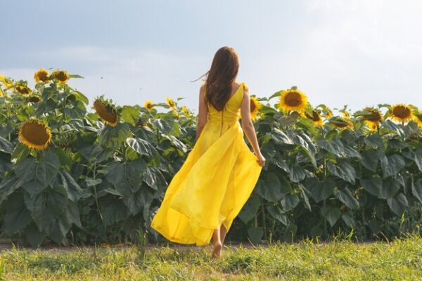 summer sunflower pladd yellow dress